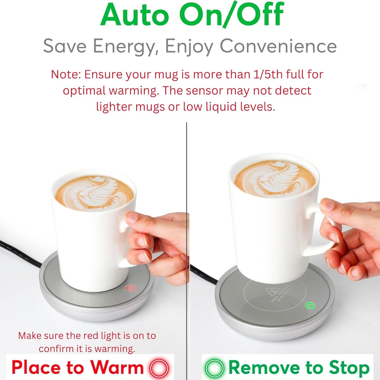 Coffee Mug Warmer - Compact Coffee Cup Warmer for Desk with Auto On/Off - Multipurpose Electric Candle Warmer Plate & Coffee Warmer for Desk, Durable, Safety Auto-Shutoff - Perfect for Home & Office