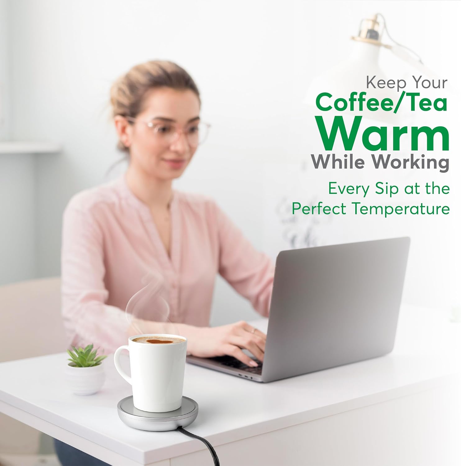 Coffee Mug Warmer - Compact Coffee Cup Warmer for Desk with Auto On/Off - Multipurpose Electric Candle Warmer Plate & Coffee Warmer for Desk, Durable, Safety Auto-Shutoff - Perfect for Home & Office