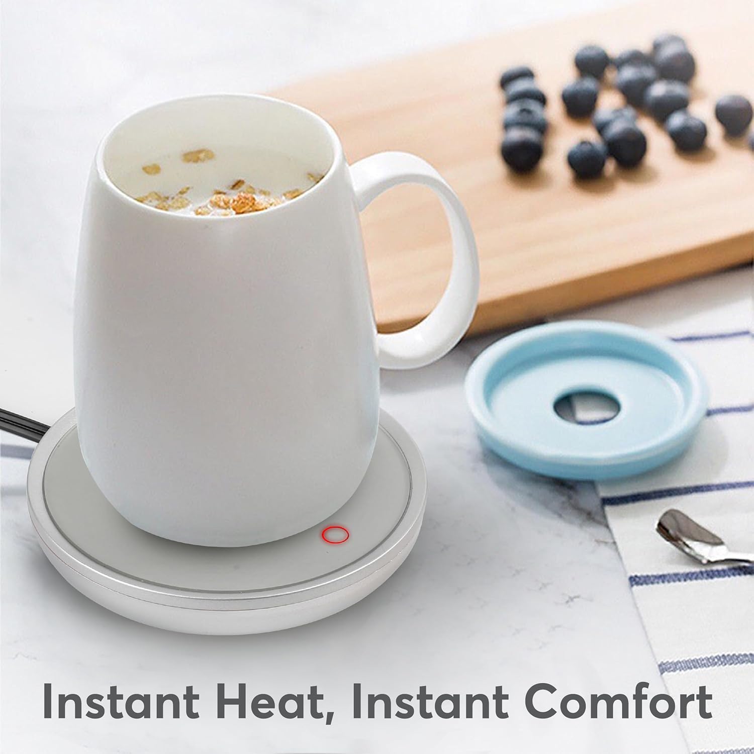 Coffee Mug Warmer - Compact Coffee Cup Warmer for Desk with Auto On/Off - Multipurpose Electric Candle Warmer Plate & Coffee Warmer for Desk, Durable, Safety Auto-Shutoff - Perfect for Home & Office
